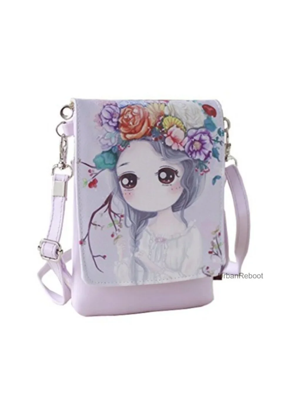 Faux Leather Mini Crossbody Bag Purse Wallet Adjustable Strap